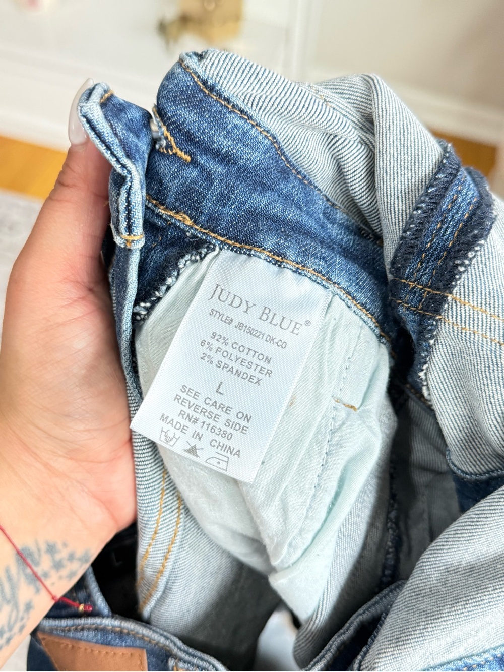 Judy Blue Denim Short Overalls - L - Picture 5 of 5
